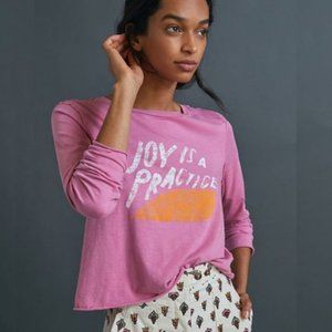 NWT Anthropologie Petula "Joy is a Practice" Tee XS